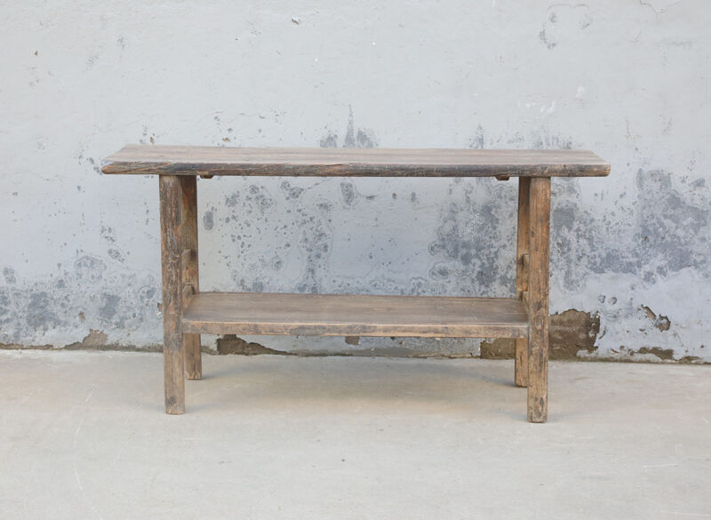 Wall table with bottom shelf