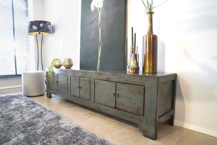 Laag TV Dressoir Peer 230 ORIENTAL Lacquer Donkergroen