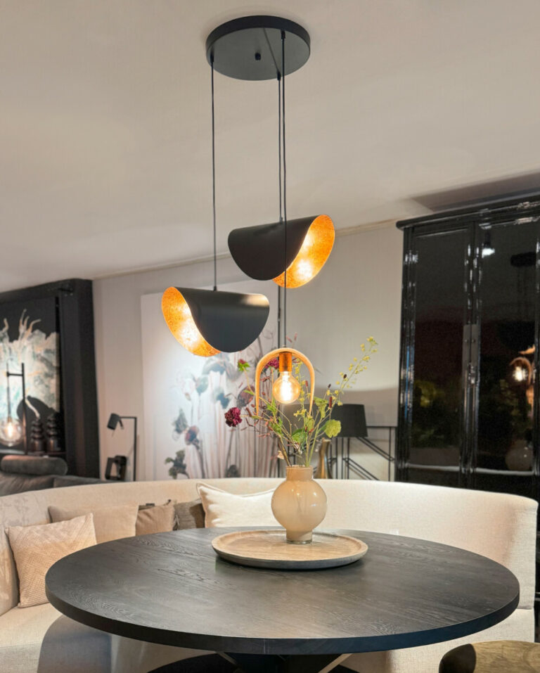 3-lichts Hanglamp Oyster Black LB037/3S