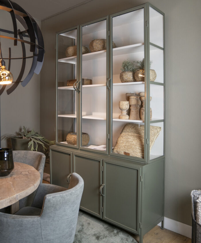 Vitrinekast Detroit 6-Deurs Olive