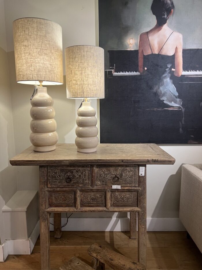 Antieke Wandtafel 5 Lades Floraal Houtsnijwerk