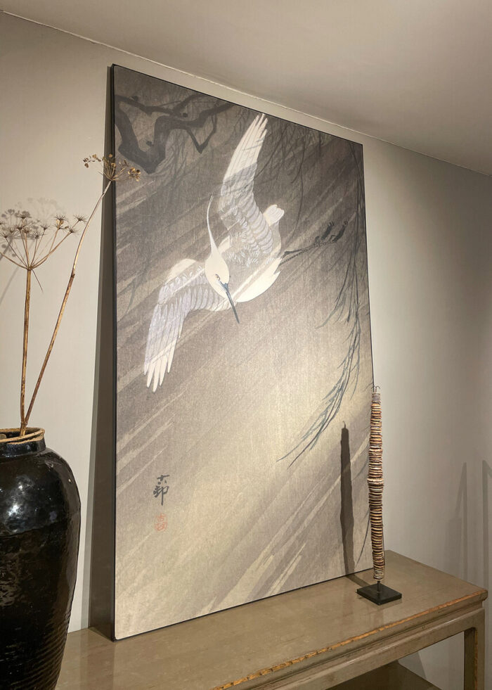 Kunstwerk Reiger in een storm