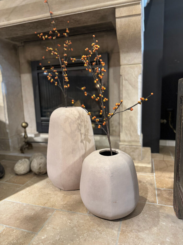 Langwerpige 'Pumpkin' Pot Large Light Taupe