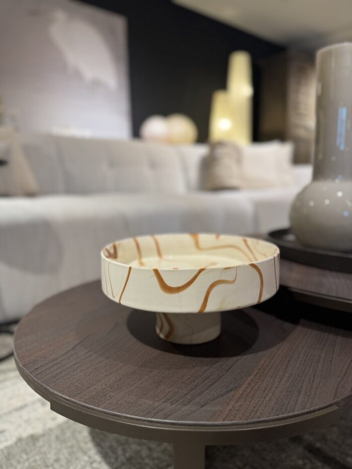 Serving Bowl Van Gemarmerd Keramiek